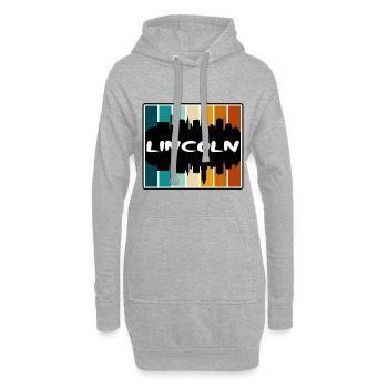 Lincoln Nebraska USA Skyline Silhouette Reisen Sou - Hoodie-Kleid - Grau meliert - Vorne