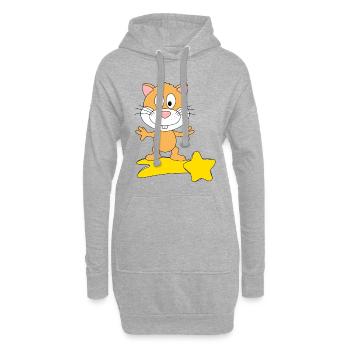 HAMSTER - STERNSCHNUPPE - TIER - KIND - BABY - Hoodie-Kleid - Grau meliert - Vorne