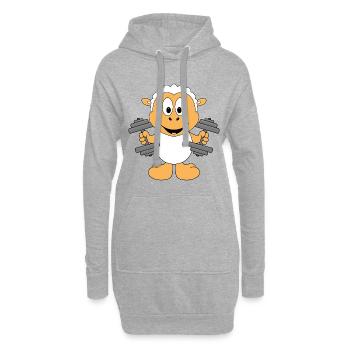 SCHAF - FITNESS - SPORT - BODYBUILDING - TIER - Hoodie-Kleid - Grau meliert - Vorne