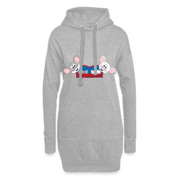 MÄUSE - MAUS - SOFA - CHILLEN - RELAXEN - LIEBE - Hoodie-Kleid - Grau meliert - Vorne
