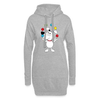 HUND - BÄLLE - JONGLIEREN - ZIRKUS - TIER - Hoodie-Kleid - Grau meliert - Vorne