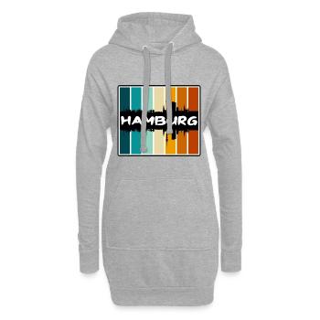 Hamburg Deutschland Skyline Silhouette Reisesouvenir - Hoodie-Kleid - Grau meliert - Vorne