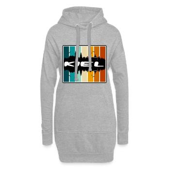 Kiel Allemagne Skyline Silhouette Souvenir de voyage - Sweat-shirt à capuche long Femme - gris chiné - Devant