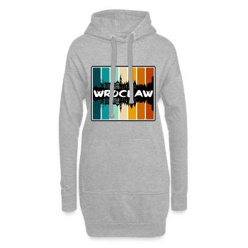 Breslau Polen Skyline Silhouette Reise Souvenir - Hoodie-Kleid - Grau meliert - Vorne