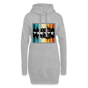 Trieste Italie Skyline Silhouette Souvenir de voyage - Sweat-shirt à capuche long Femme - gris chiné - Devant