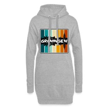 Groningen Niederlande Skyline Silhouette Reisen So - Hoodie-Kleid - Grau meliert - Vorne