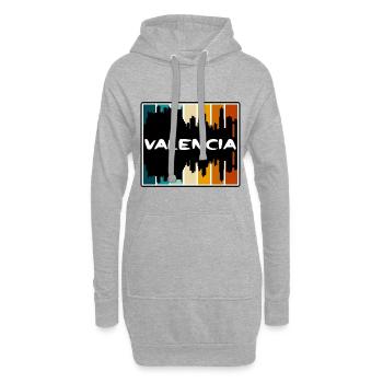 Valence Espagne Skyline Silhouette Souvenir de voyage - Sweat-shirt à capuche long Femme - gris chiné - Devant