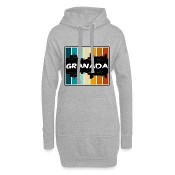 Grenade Espagne Skyline Silhouette Souvenir de voyage - Sweat-shirt à capuche long Femme - gris chiné - Devant