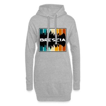 Brescia Italie Skyline Silhouette Souvenir de voyage - Sweat-shirt à capuche long Femme - gris chiné - Devant