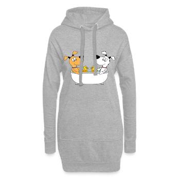 HUNDE - BADEWANNE - BADEENTEN - LIEBE - HUND - Hoodie-Kleid - Grau meliert - Vorne