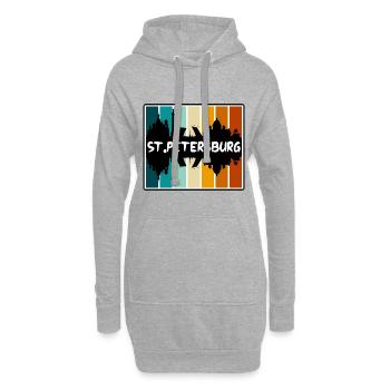 Saint-Pétersbourg Russie Skyline Silhouette Travel Sou - Sweat-shirt à capuche long Femme - gris chiné - Devant