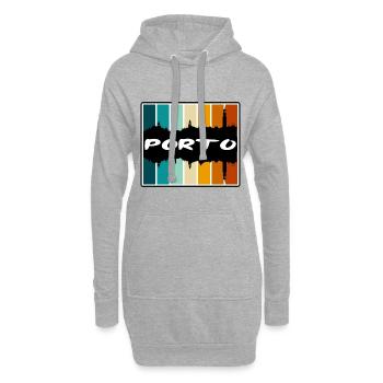 Porto Portugal Skyline Silhouette Reise Souvenir - Hoodie-Kleid - Grau meliert - Vorne