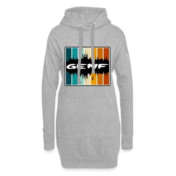 Genf Schweiz Skyline Silhouette Travel Souveni - Hoodie-Kleid - Grau meliert - Vorne