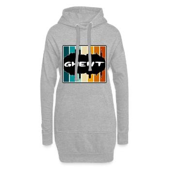 Gent Belgien Skyline Silhouette Reise Souvenir - Hoodie-Kleid - Grau meliert - Vorne