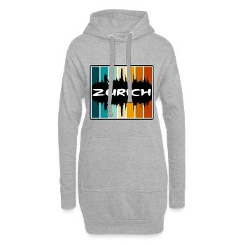 Zurich Schweiz Skyline Silhouette Travel Souve - Hoodie-Kleid - Grau meliert - Vorne