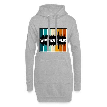 Winterthur Switzerland Skyline Silhouette Travel S - Hoodie Dress - heather grey - Front