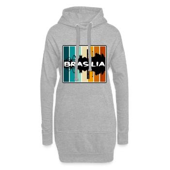 Brasilia Brésil Skyline Silhouette Souvenir de voyage - Sweat-shirt à capuche long Femme - gris chiné - Devant