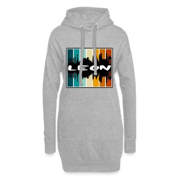Leon Mexiko Skyline Silhouette Reise Souvenir - Hoodie-Kleid - Grau meliert - Vorne