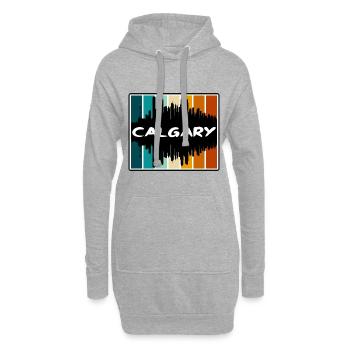 Calgary Canada Skyline Silhouette Souvenir de voyage - Sweat-shirt à capuche long Femme - gris chiné - Devant