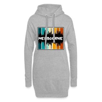 Melbourne Australien Skyline Silhouette Reise Souv - Hoodie-Kleid - Grau meliert - Vorne