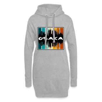 Osaka Japon Skyline Silhouette Souvenir de voyage - Sweat-shirt à capuche long Femme - gris chiné - Devant