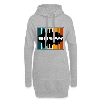 Busan South Korea Skyline Silhouette Travel Souven - Hoodie Dress - heather grey - Front