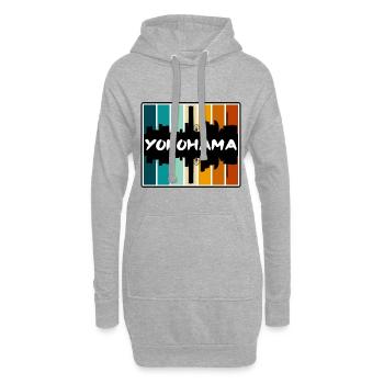 Yokohama Japon Skyline Silhouette Voyage Souvenir - Sweat-shirt à capuche long Femme - gris chiné - Devant
