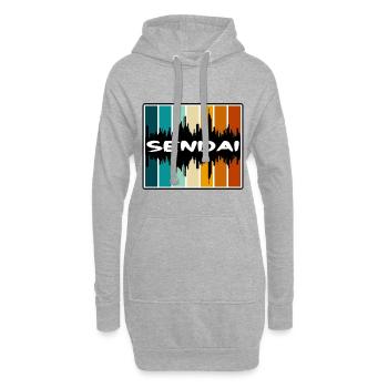 Sendai Japan Skyline Silhouette Reisesouvenir - Hoodie-Kleid - Grau meliert - Vorne