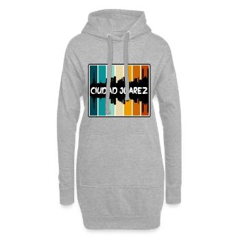 Ciudad Juarez Mexique Skyline Silhouette Voyage Sou - Sweat-shirt à capuche long Femme - gris chiné - Devant