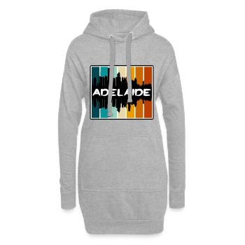 Adelaide Australien Skyline Silhouette Travel Souve - Hoodie-Kleid - Grau meliert - Vorne