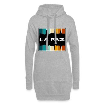 La Paz Bolivia Skyline Silhouette Souvenir de voyage - Sweat-shirt à capuche long Femme - gris chiné - Devant