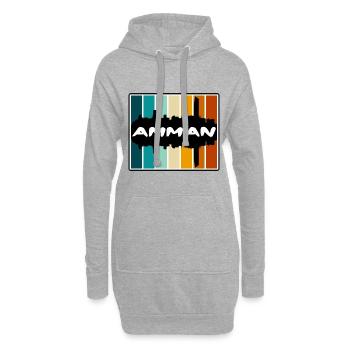 Amman Jordan Skyline Silhouette Souvenir de voyage - Sweat-shirt à capuche long Femme - gris chiné - Devant