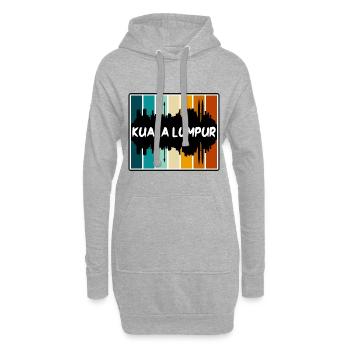 Kuala Lumpur Malaysia Skyline Silhouette Reisen So - Hoodie-Kleid - Grau meliert - Vorne