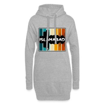 Islamabad Pakistan Skyline Silhouette Souve de voyage - Sweat-shirt à capuche long Femme - gris chiné - Devant