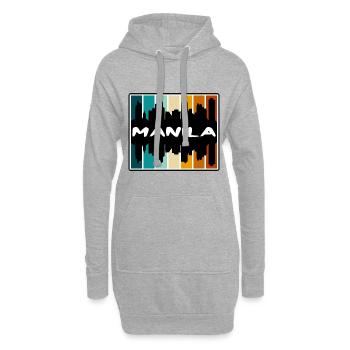 Manille Philippines Skyline Silhouette Travel Souve - Sweat-shirt à capuche long Femme - gris chiné - Devant