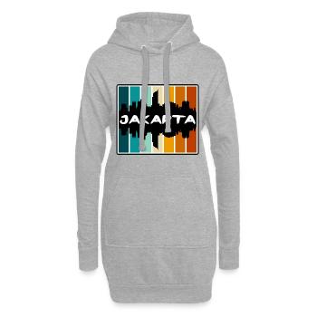 Jakarta Indonésie Skyline Silhouette Voyage Souven - Sweat-shirt à capuche long Femme - gris chiné - Devant