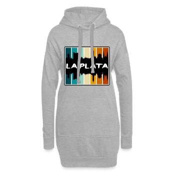 La Plata Argentinien Skyline Silhouette Reisen Souve - Hoodie-Kleid - Grau meliert - Vorne