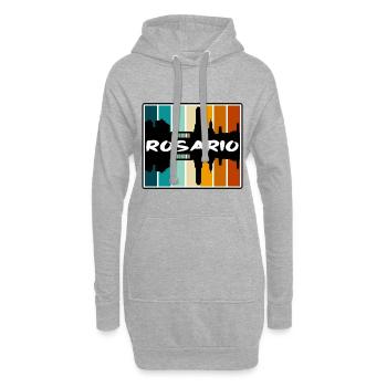 Rosario Argentine Skyline Silhouette Voyage Souven - Sweat-shirt à capuche long Femme - gris chiné - Devant
