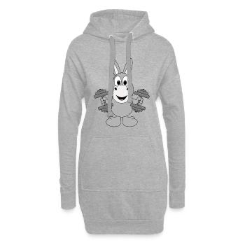 ESEL - FITNESS - BODYBUILDING - GEWICHTHEBER - Hoodie-Kleid - Grau meliert - Vorne