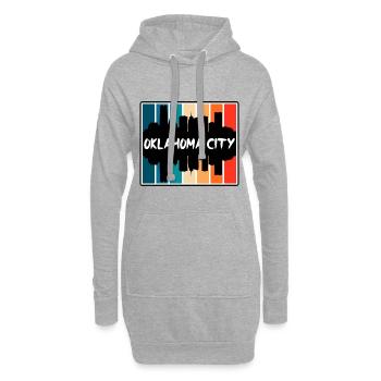 Oklahoma City Oklahoma Usa Skyline Silhouette Trav - Hoodie-Kleid - Grau meliert - Vorne
