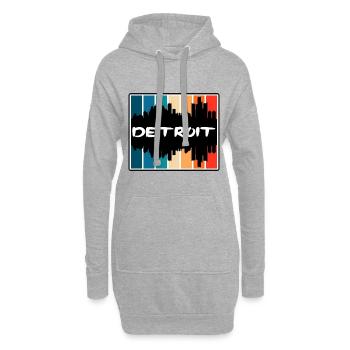 Detroit Michigan Usa Skyline Silhouette Travel Sou - Hoodie Dress - heather grey - Front