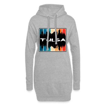 Tulsa Oklahoma USA Skyline Silhouette Reisen Souve - Hoodie-Kleid - Grau meliert - Vorne