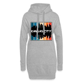 Kansas City Missouri Usa Skyline Silhouette Travel - Hoodie Dress - heather grey - Front