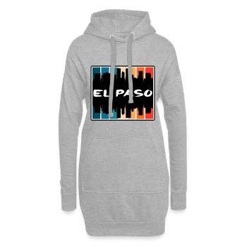 El Paso Texas États-Unis Skyline Silhouette Travel Souven - Sweat-shirt à capuche long Femme - gris chiné - Devant