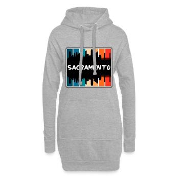 Sacramento California Usa Skyline Silhouette Trave - Hoodie-Kleid - Grau meliert - Vorne