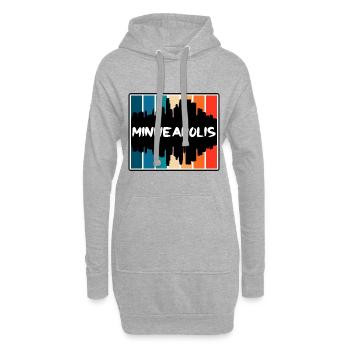 Minneapolis Minnesota Usa Skyline Silhouette Trave - Hoodie-Kleid - Grau meliert - Vorne