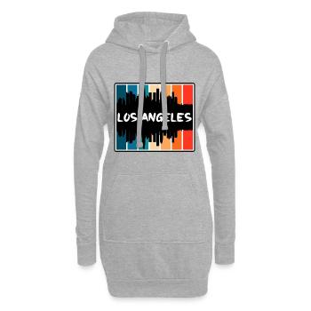 Los Angeles Californie États-Unis Skyline Silhouette - Sweat-shirt à capuche long Femme - gris chiné - Devant