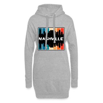 Nashville Tennessee USA Skyline Silhouette Reisen - Hoodie-Kleid - Grau meliert - Vorne