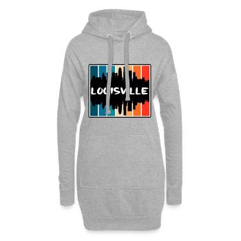Louisville Kentucky États-Unis Skyline Silhouette Voyage - Sweat-shirt à capuche long Femme - gris chiné - Devant