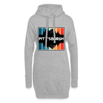 Pittsburgh Pennsylvania Usa Skyline Silhouette Tra - Hoodie-Kleid - Grau meliert - Vorne